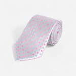 Sølv prikkete slips