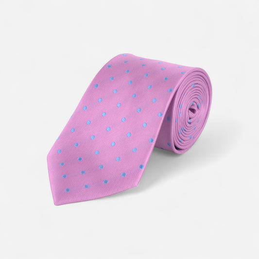 Rosa prikkete slips
