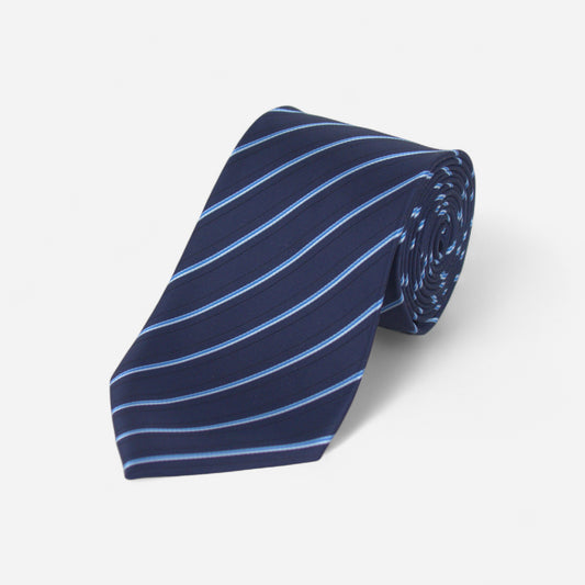 Marineblått stripete slips