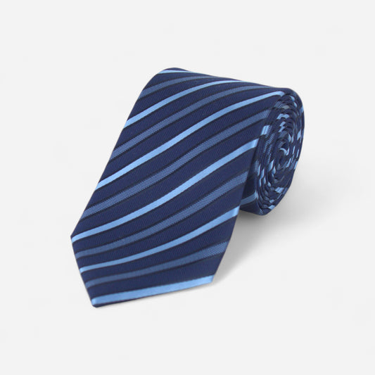 Marineblått stripete slips
