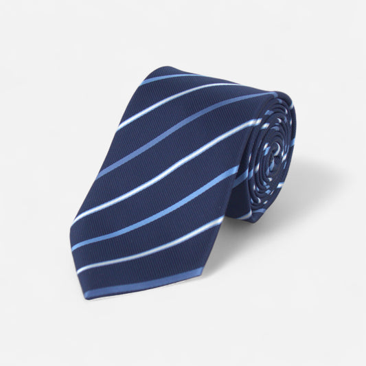 Marineblått stripete slips