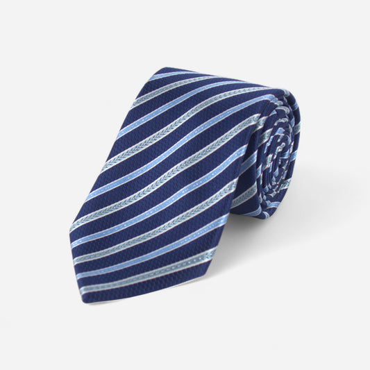 Marineblått stripete slips