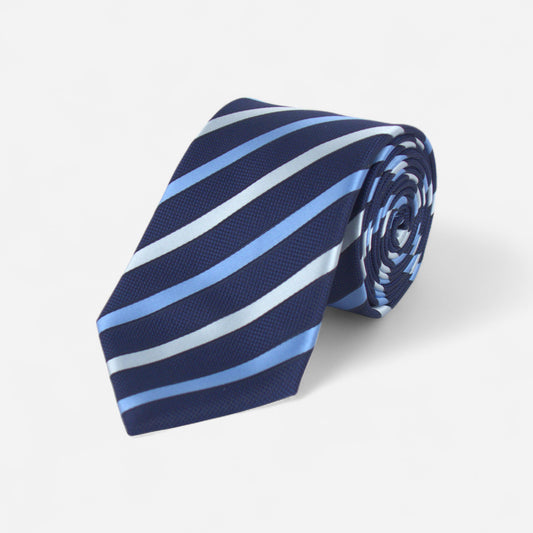 Marineblått stripete slips