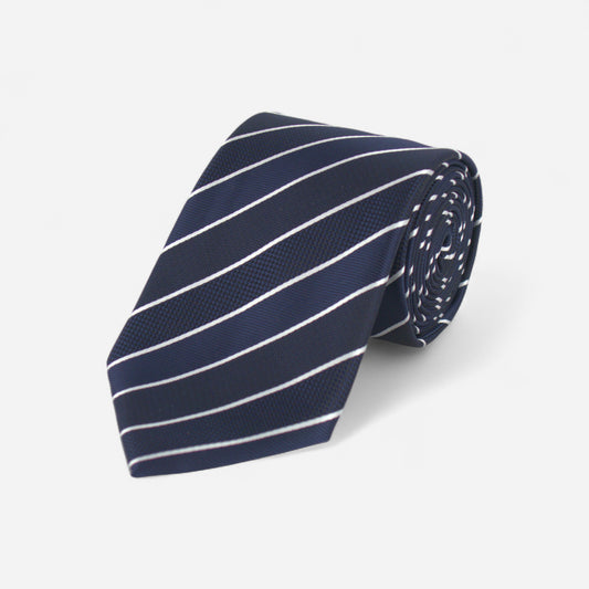 Marineblått stripete slips
