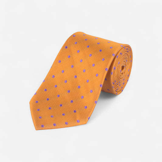 Oransje prikkete slips