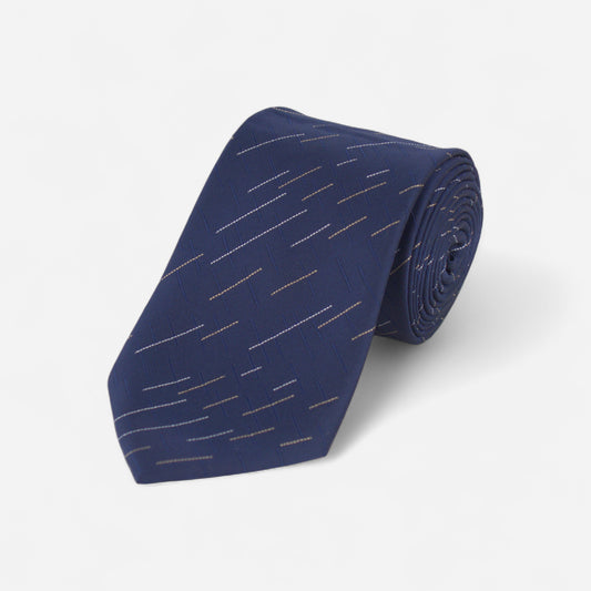 Marineblått stripete slips