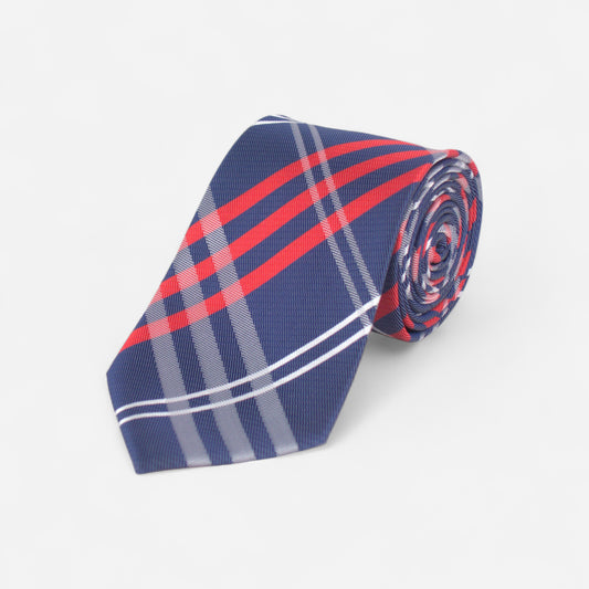 Blått rutete slips